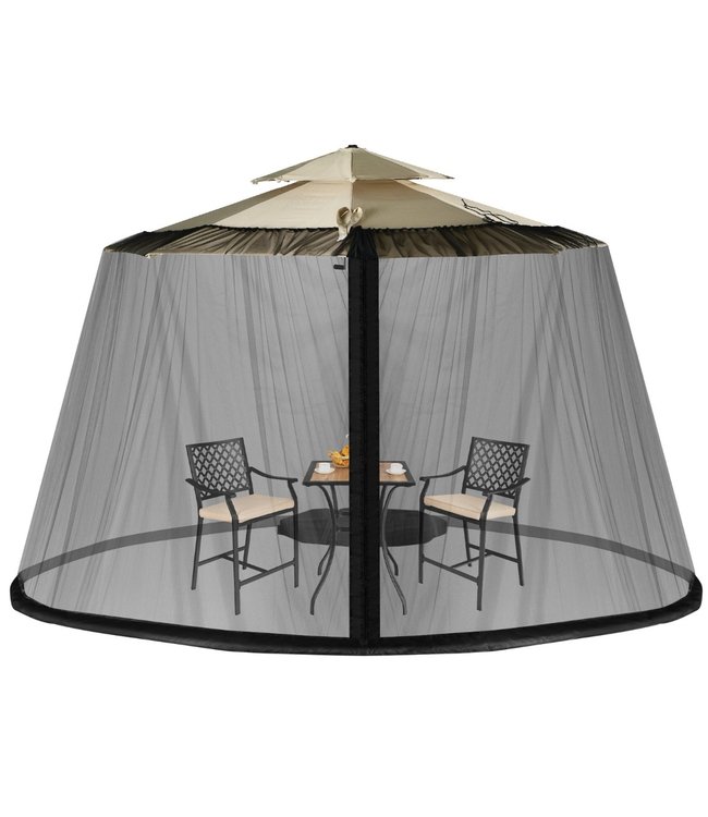 Coast Parasol Klamboe voor Buiten met 2 Deuren en d=Dubbele Rits - 12,5 x 2,3 m Zwart