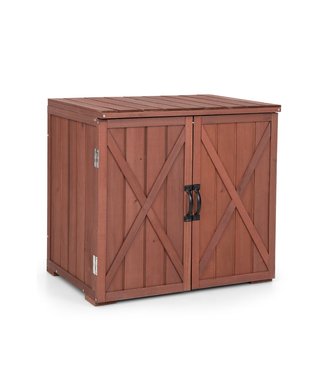 Coast Coast Tuinbox - Opbergbox voor Tuin - Incl Dubbele Deuren - Bruin - 77 x 56 x 72 cm