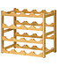 HOMdotCOM HOMdotCOM bamboe wijnrek voor 16 wijnflessen, 4 planken, 43 cm x 23,5 cm x 38 cm naturel