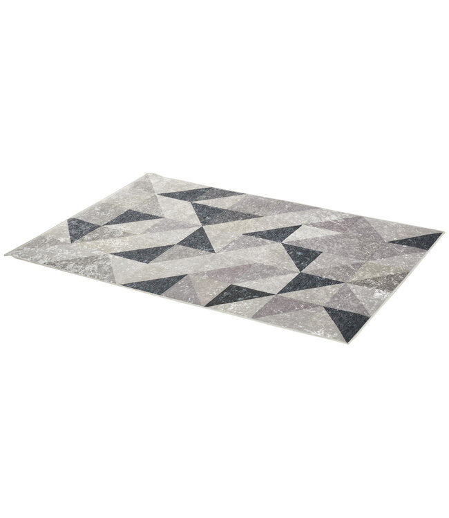 HOMdotCOM vloerkleed in trendy design met geometrische vormen grijs+zwart 120 x 170 cm