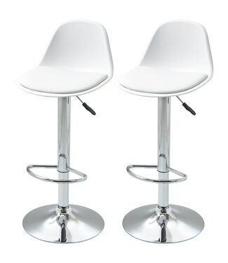 HOMdotCOM HOMdotCOM barkrukken, set van 2 met modern design, tot 120 kg (één stoel), barstoelen, wit
