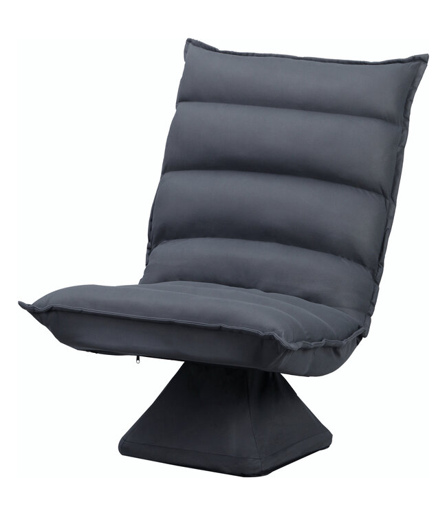 HOMdotCOM fauteuil, draaibare zitting, verstelbare rugleuning, zachte bekleding, ademende hoes, donkergrijs, 62 x 62 x 95 cm