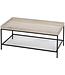 HOMdotCOM HOMdotCOM salontafel, bijzettafel, met gaasplank, verhoogde tafelrand, stalen frame, houten blad, 100 x 50 x 46,5 cm