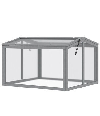 Sunny Sunny koude frame kas met deksel hout polycarbonaat - 90 x 80 x 58 cm