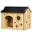 Paws Paws hondenhok, met ventilatieopeningen, weerbestendig, houtmateriaal, zwart+houtverf, 69 x 50 x 58,5 cm