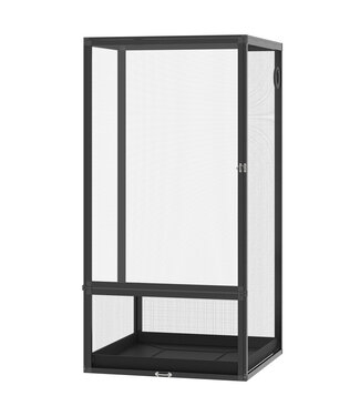 Paws Paws aluminium terrarium voor amfibieën reptielen, reptielen, kweekbak, zwart