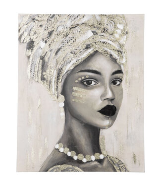 HOMdotCOM HOMdotCOM muurschildering 'Jonge Afrikaanse vrouw' moderne woonkamerkunst