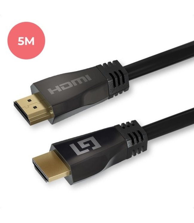 LifeGoods HDMI 2.1 Kabel - 5M - 18Gbps - 4K (120 Hz) - 8K (60 Hz) - Zwart