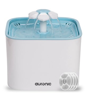 Auronic Auronic Drinkfontein voor Katten en Honden - 2L - Incl. 4 Filters - Wit