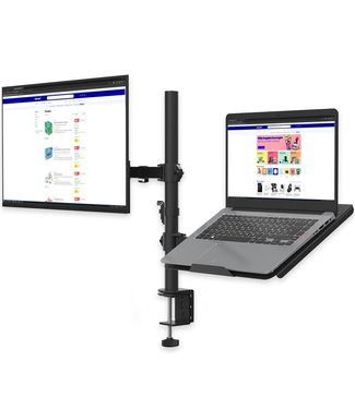 LifeGoods LifeGoods Monitor Arm - 2 Schermen - 13 tot 27 Inch - Verstelbaar - Staal - Zwart