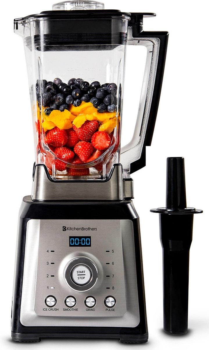Koop Tweedekans KitchenBrothers Power Blender 2000W 2L Smoothie Maker IJscrusher 8