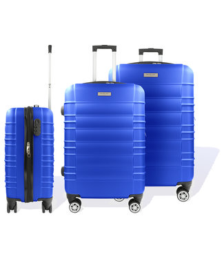 Hoffmanns Hoffmanns Kofferset 3-delig INCL Cijferslot - 76x52x30cm - Travelstar Blauw - 360 graden wielen