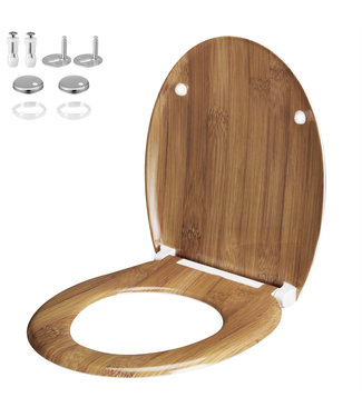 Casaria Casaria Wc Bril Duroplastic Soft-close Badkamer Toiletbril Antibacterieel Bamboe