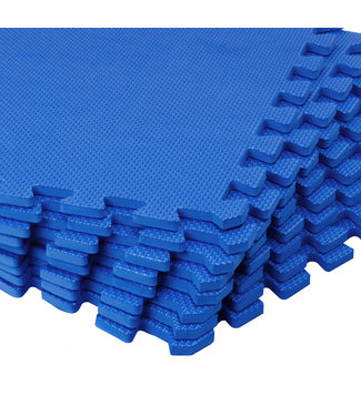 Monzana Vloerbescherming/Puzzelmat 16 stuks Blauw 180x180x1cm