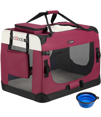 Cadoca Hondentransportbox Donkerrood L 70x52x52cm