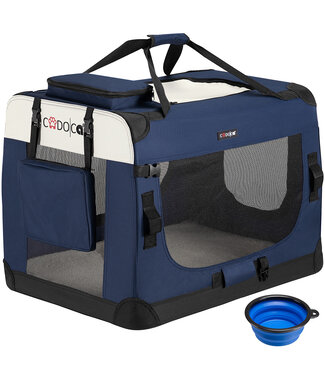 Cadoca Hondentransportbox blauw L 70x52x52cm