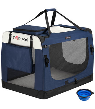 Cadoca Hondentransportbox blauw XXL 92x64x64cm