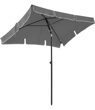 O'DADDY O’DADDY® Parasol - Rechthoekig 200 x 125 cm - Balkon parasol met Kantelmechanisme - parasol balkon rechthoekig - Grijs