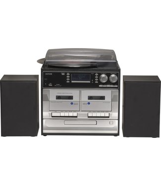 Denver Denver Retro Platenspeler met Speakers - DAB Radio CD Speler - Dubbele Cassette - FM Radio - Hout - MRD166