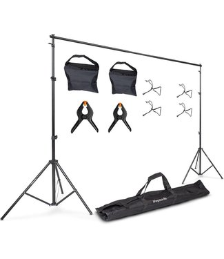 LifeGoods LifeGoods Achtergrondsysteem - Complete Set excl Doek - Verstelbaar - Zonder stof - 300 x 260cm