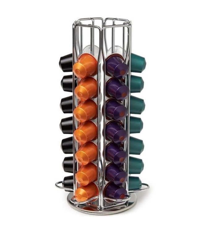 KitchenBrothers KitchenBrothers Capsulehouder - Nespresso - 42 Cups - Draaibaar - RVS