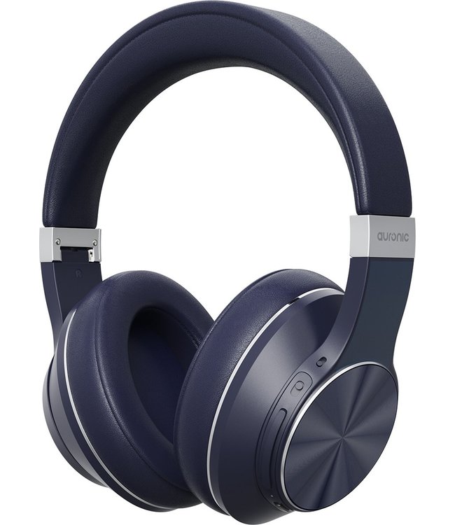 Auronic QuietSound Koptelefoon - Bluetooth - Draadloos - Over-ear - Active Noise Cancelling - Microfoon - Incl. Carry Case - Blauw