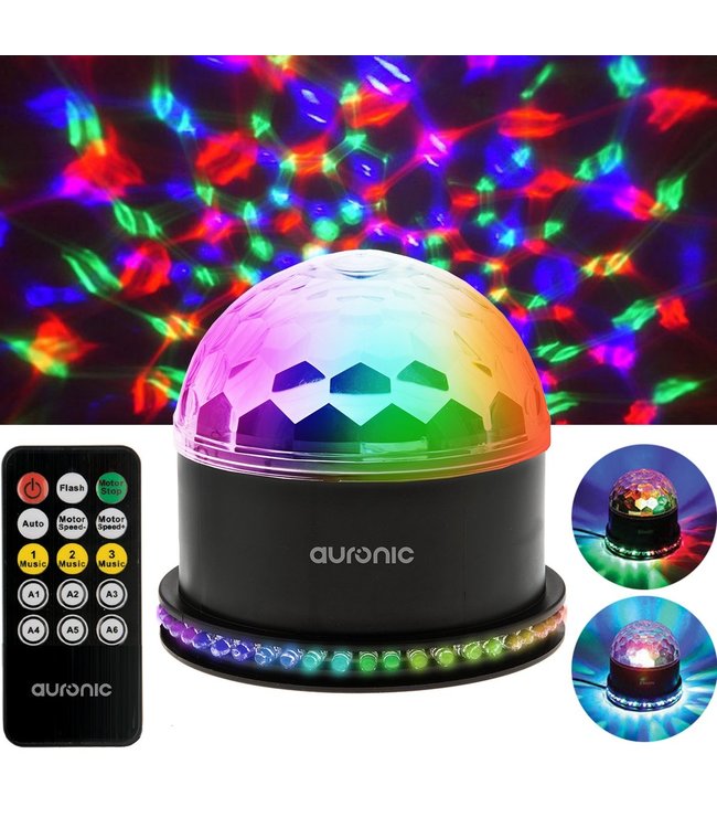 Auronic Auronic Roterende Discolamp - Discobal - LED - Afstandsbediening en Muziekgestuurd - Kinderen/Volwassenen