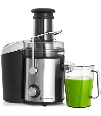 KitchenBrothers KitchenBrothers Sapcentrifuge - Juicer met Pulpcontainer - Voor Groenten en Fruit - 1100 ml - 2 Snelheidsstanden - 800W - Zwart