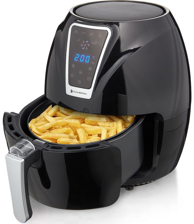 KitchenBrothers Airfryer - Heteluchtfriteuse - 1300W - 3,5L Inhoud - Zwart