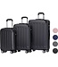 TRVLMORE TRVLMORE Kofferset - 3 Delig - 38L (handbagage) + 70L + 110L - Zwart