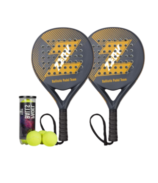 Zerv Zerv Ballistic 2 Padelrackets - Carbon - Combiset met - 3 Padelballen