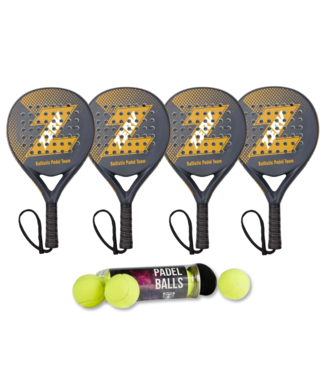 Zerv Zerv Ballistic 4 Padelrackets - Carbon - Combiset met - 3 Padelballen