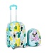 Coast Coast Kinderkofferset 2-delig Kindertrolley + Rugzak Flamingo Blauw