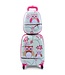 Coast Coast Kinderkofferset 2-delig Kindertrolley + Rugzak Bloemen Blauw + Roze