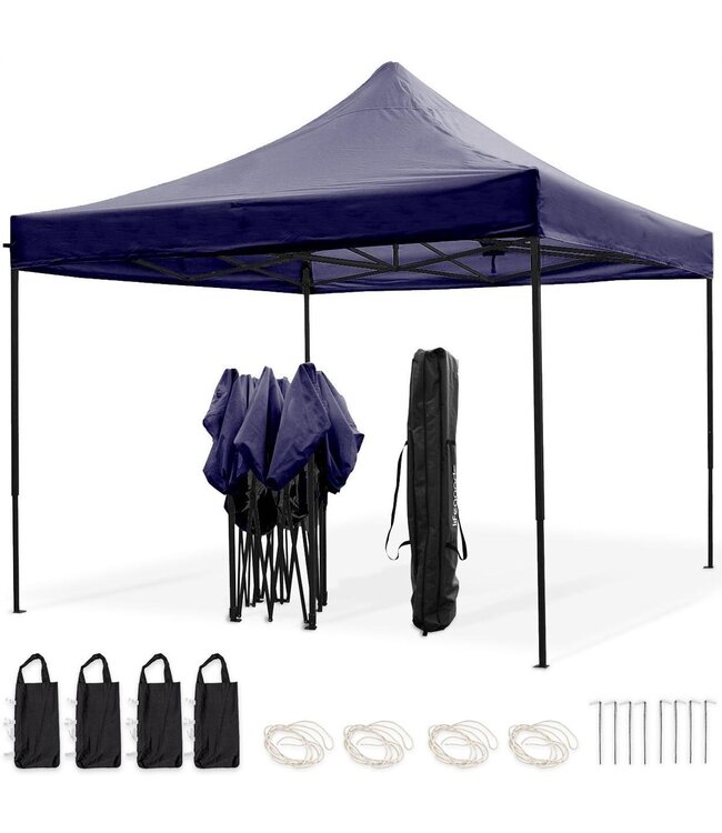 LifeGoods LifeGoods Partytent - 3x3 m - Easy Up - Donkerblauw