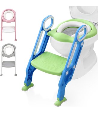 LifeGoods LifeGoods WC Verkleiner met Trapje - Toilettrainer met Opstapje - Potje peuter - 2 tot 7 Jaar - Groen/Blauw