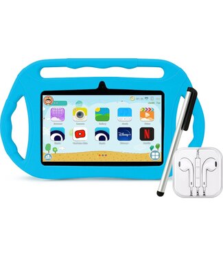 AyeKids AyeKids - Kindertablet met 32GB Opslag - Incl. Touchscreen Pen, Beschermhoes, Oortjes en Screenprotector - Blauw