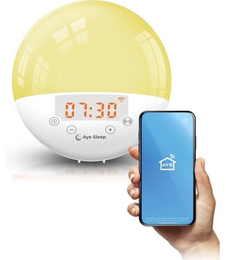 AyeSleep AyeSleep Wake up Light – Met App – Wekkerradio – Slaaptrainer - Alexa & Google Home