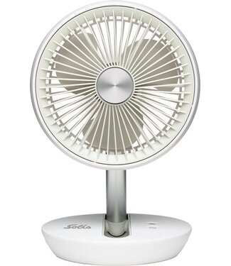 Solis Solis Draadloze Tafelventilator - Oplaadbare en Ophangbare USB Ventilator - Wit