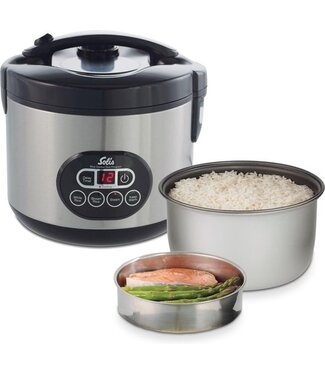 Solis Solis Rice Cooker Duo Programm 817 - Rijstkoker en Stoomkoker - Groente Stomer - Zilver