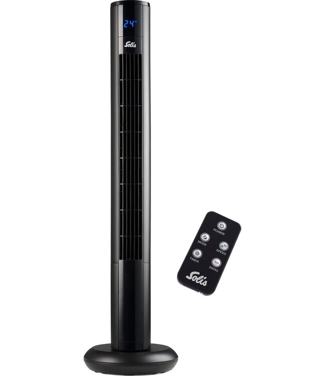Solis Solis Easy Breezy 757 Torenventilator - Ventilator Staand met Afstandsbediening - Timerfunctie - 44,8 dB - 91 cm Hoog - Zwart