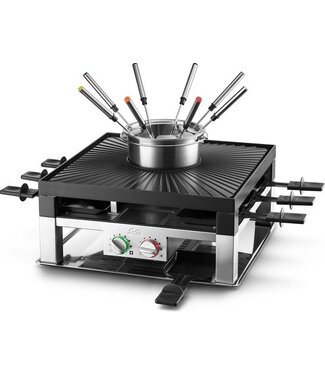 Solis Solis 3-in-1 Combi Grill - Raclette en Fondueset - Gourmetstel - 8 Personen