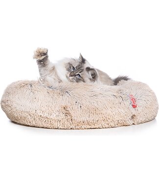 Snoozle Snoozle Kattenmand - Zacht en Luxe Poezenmand - Kattenmandje rond - Wasbaar - 100cm - Creme bruin