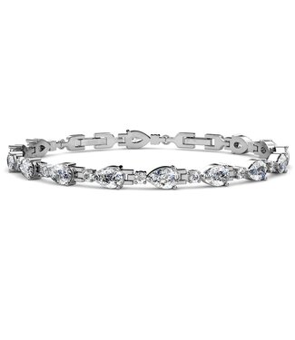 Yolora Yolora Dames Armband met 12 Kalpa Camaka Kristallen - Zilverkleurig - 18K Witgoud Verguld - Cadeauverpakking