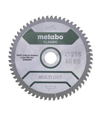 Metabo Zaagblad multi-snede - klassiek, 254 x 2,6 / 1,8 x 30