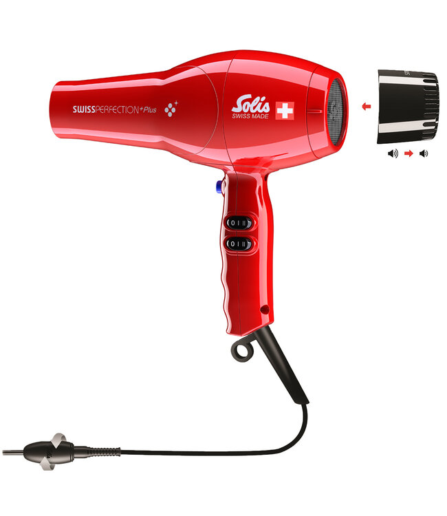 Solis Swiss Perfection Plus 3801 Föhn - Haardroger met Smart Silencer - Rood