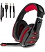 LifeGoods LifeGoods Gaming Headset met Microfoon - Noise Reducing - 3,5 mm Jack en USB - Rood/Zwart