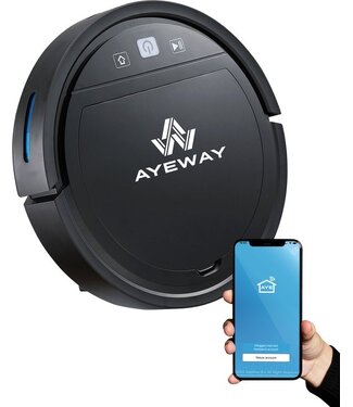 AyeWay AyeWay 3 in 1 Robotstofzuiger - Dweil Robot - Stofzuiger Robot - Dweilsysteem – Draadloos – Met App