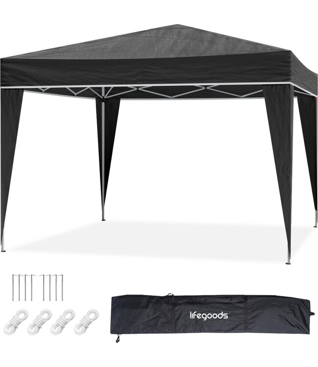 LifeGoods Partytent - 3x3 m - Easy Up - Zwart