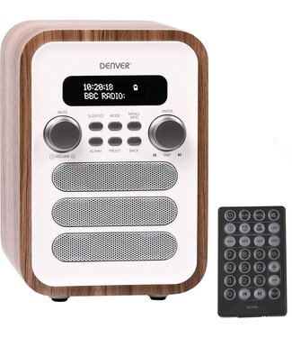 Denver Denver DAB Radio - Retro Radio - DAB+/ FM Radio - Bluetooth - LCD Scherm - DAB48 - Wit